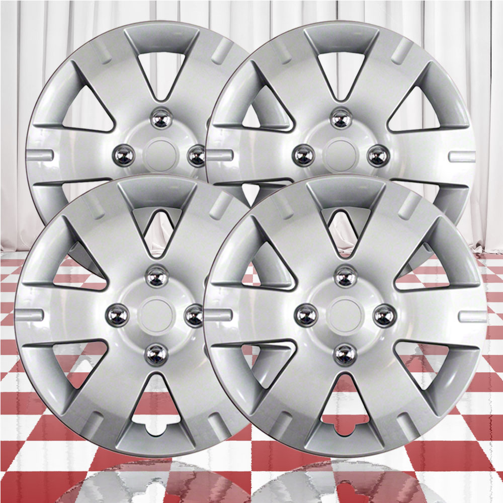 15" Pushon Silver 6 Spoke Hubcaps for 20072012 Nissan Sentra (QTY