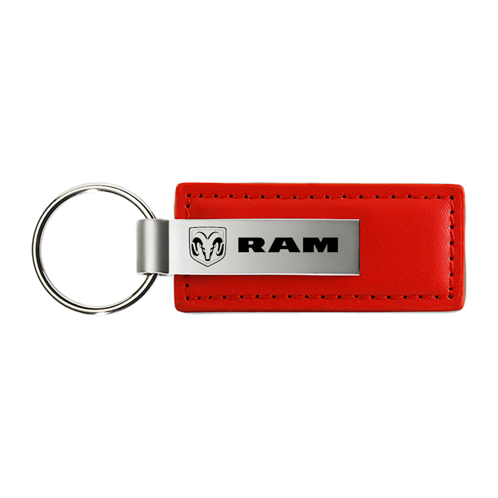Licensed Red Leather Keychain for Dodge RAM - AUGD8232