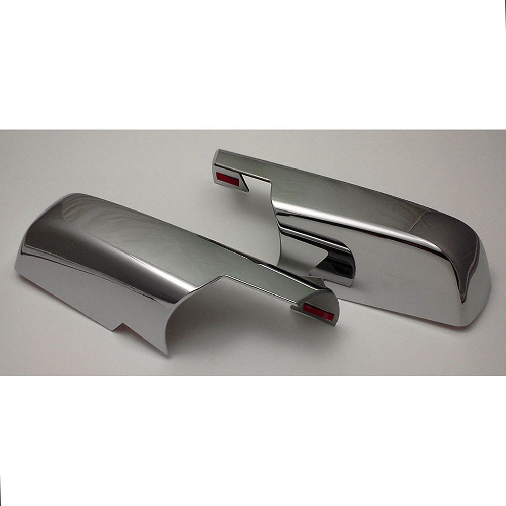Chrome Lower Mirror Covers For 2014-2018 Chevy Silverado 1500 - Set Of 2 (ABS)