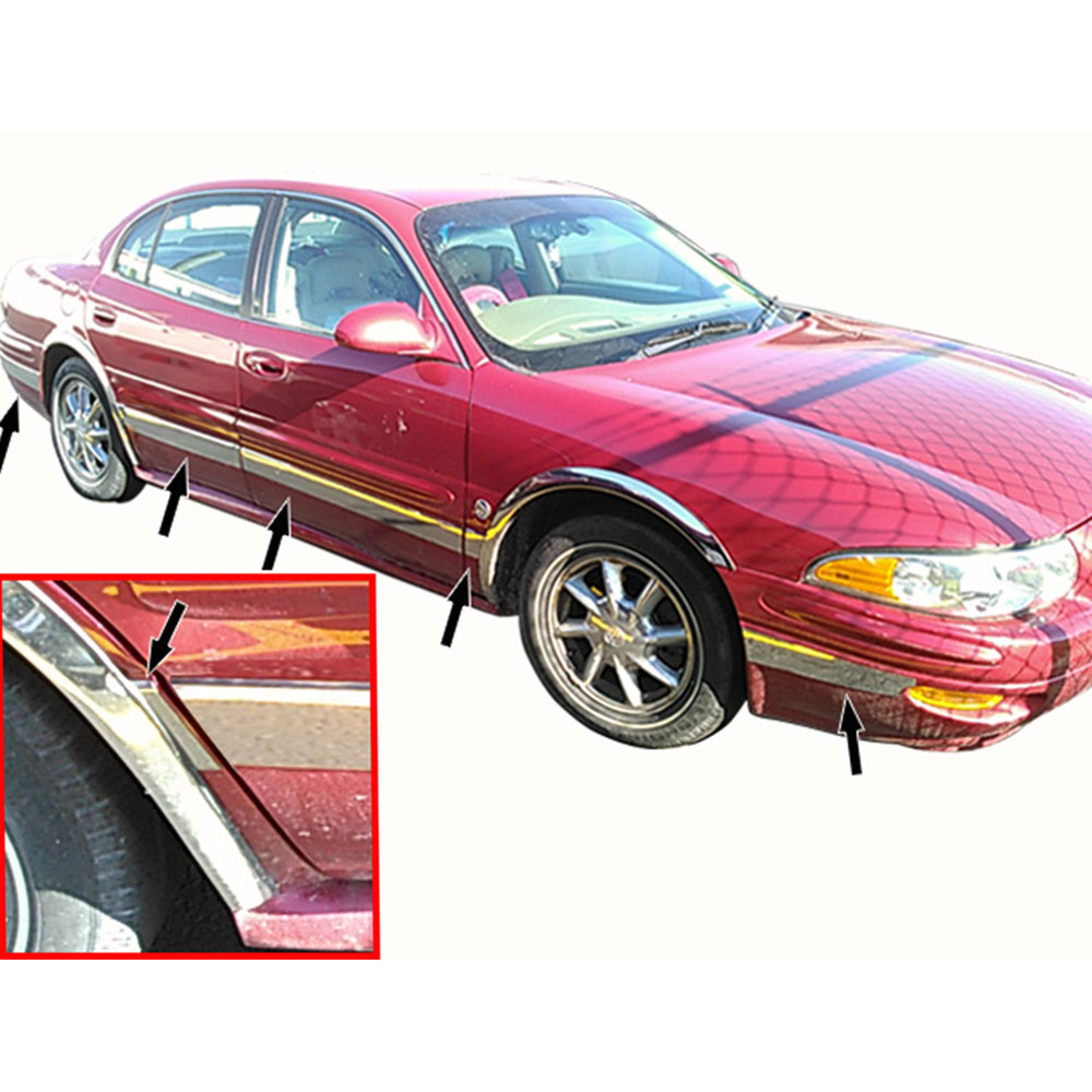 For 2000-2005 BUICK LESABRE 4-door 12 PC SS Rocker Panel Trim Upper Kit