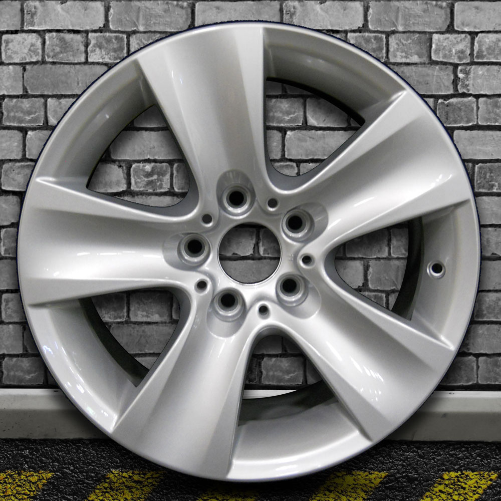 5 Spoke Bright Medium Silver Full Face OEM Wheel for 2011-2015 BMW 528i - 17x8
