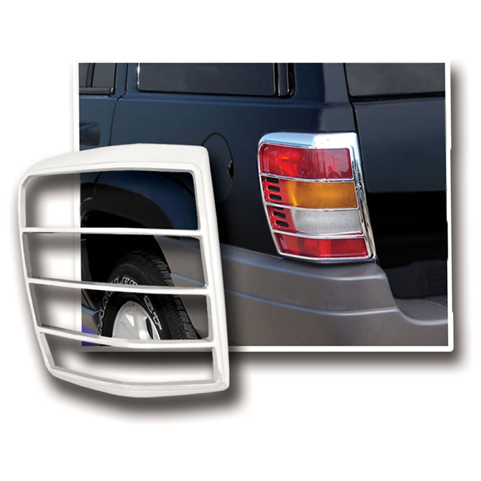 FITS DODGE DURANGO 2004-2009 FACTORY-FIT CHROME TAIL LIGHT TRIM BEZELS