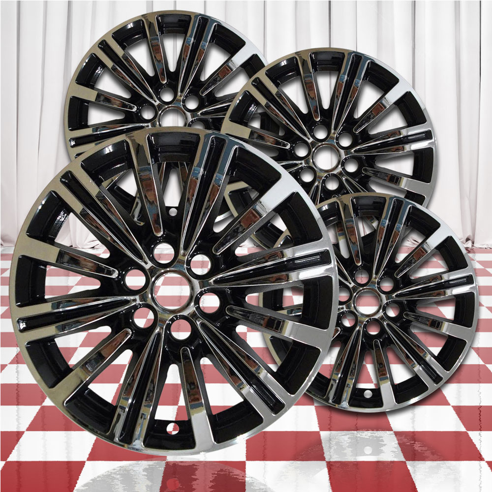 Chrome Gloss Black 18in Wheel Skin Overlays For 2017 2019