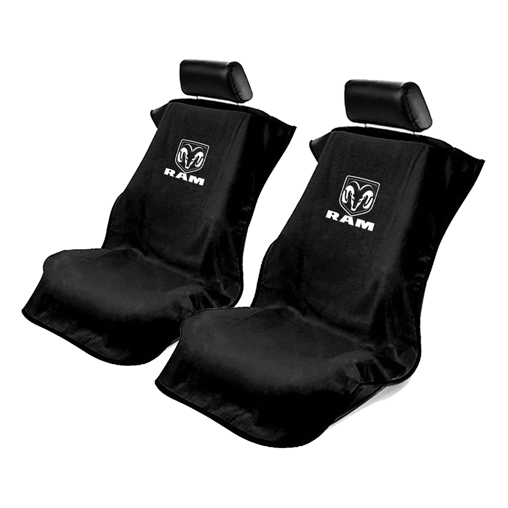 Seat Armour Set of 2 Black Terry Cloth Seat Cover Towels fit for Dodge