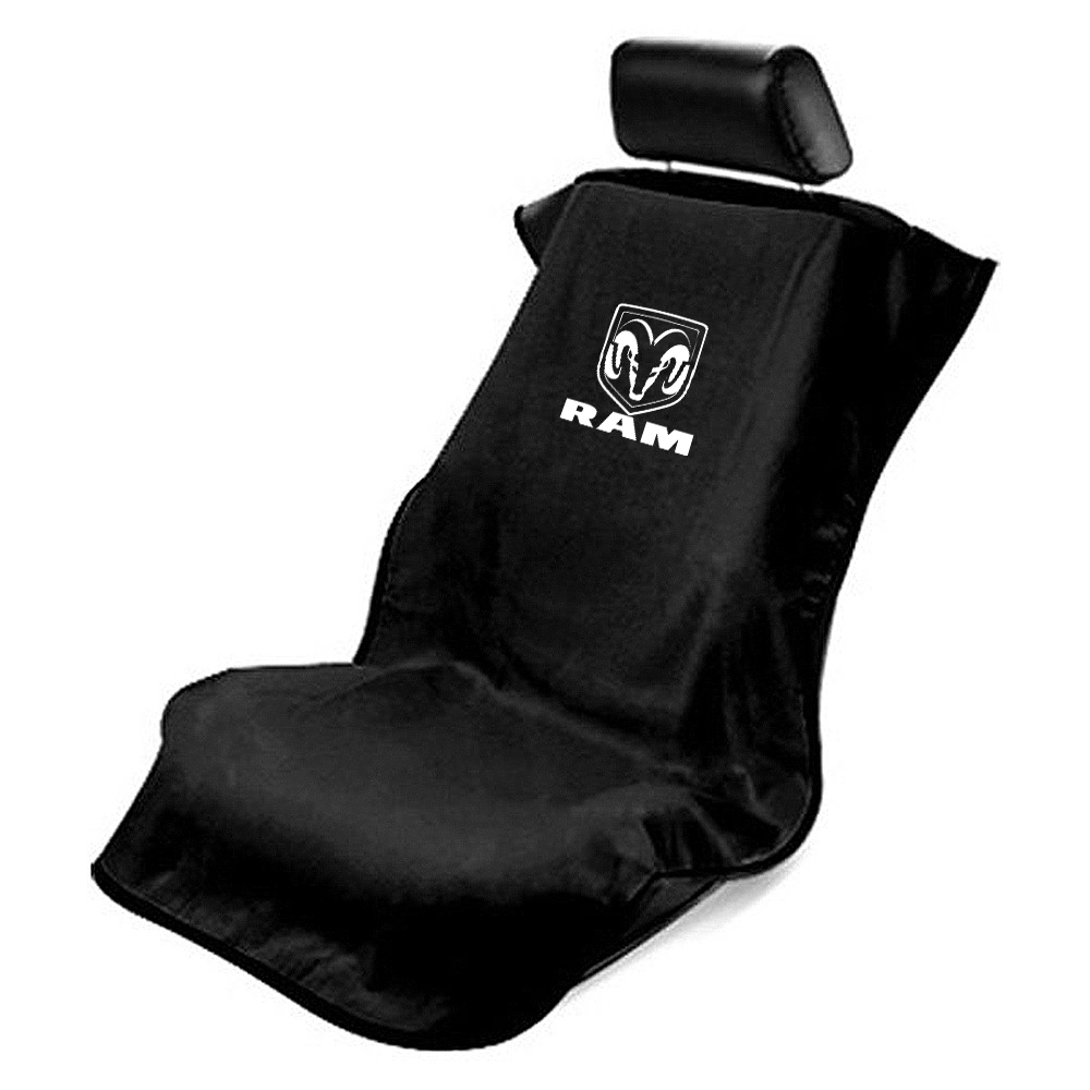 Seat Armour Black Terry Cloth Seat Cover Towel fit for Dodge Ram - Ram Logo