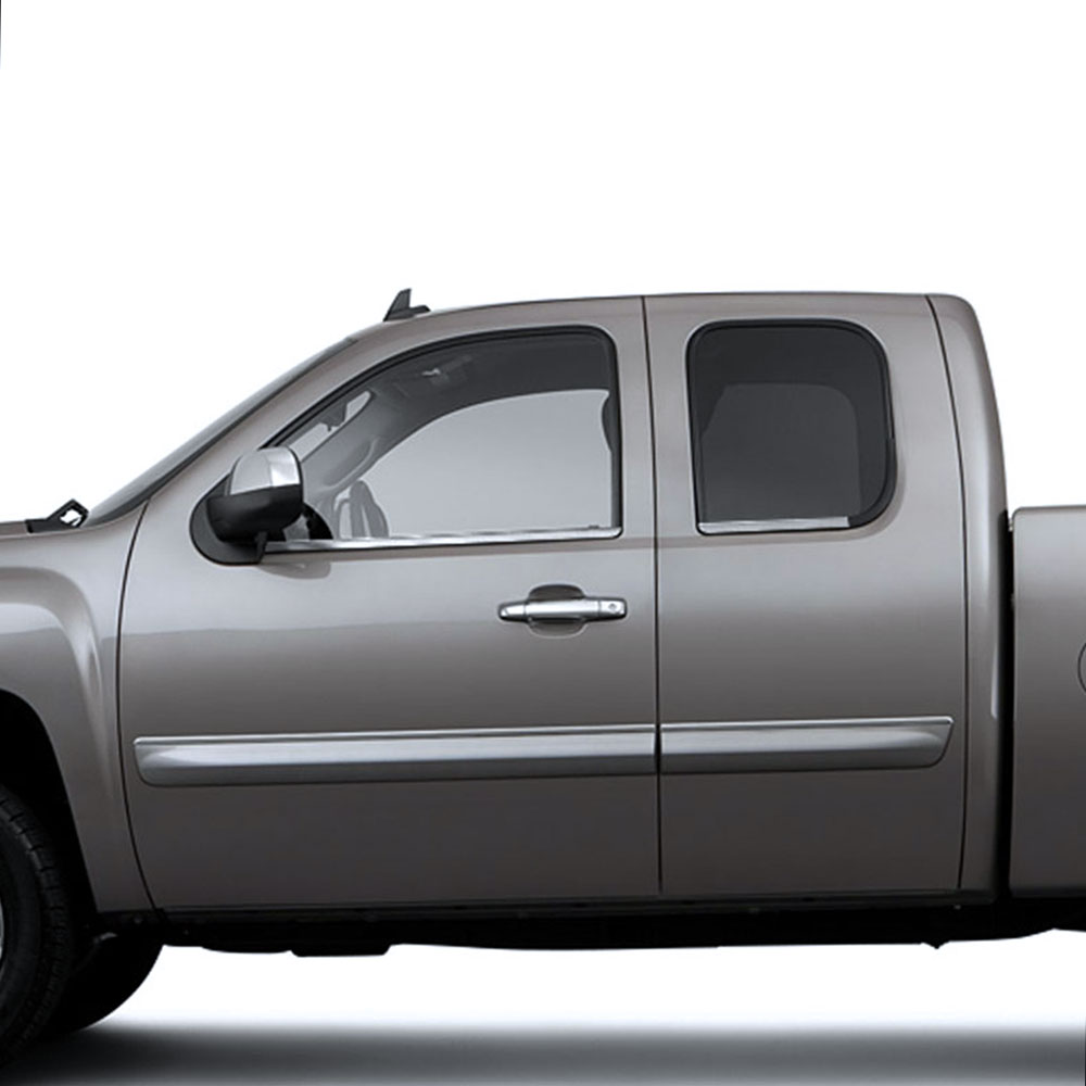 Silverado Extended Cab Window Replacement 4pc Stainless Steel Window Sill Trim for 2007-13 Chevy Silverado
