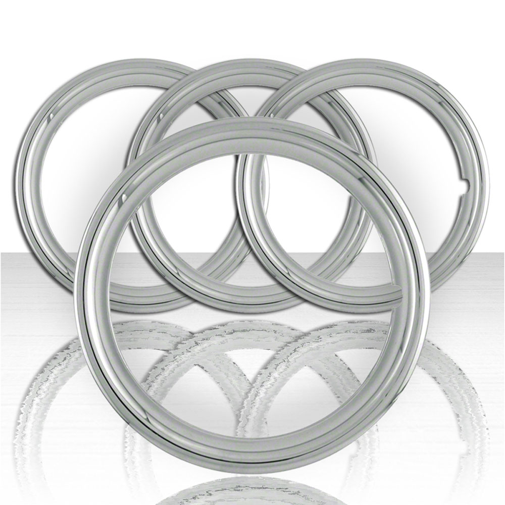Set of Four 14" SS 1 1/2" Deep Wheel Trim Rings (Stainless Steel