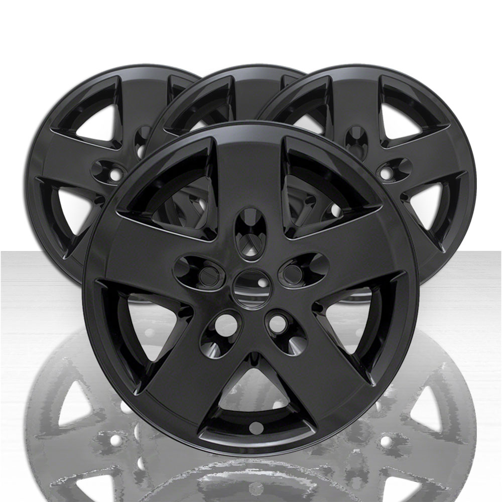 5 BLACK 17" Wheel Skins Hub Caps Bolt On Full Covers For 20072018 Jeep