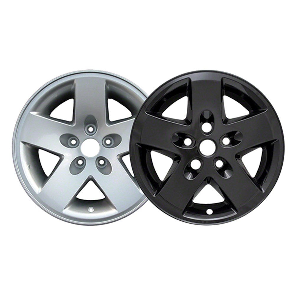 5 BLACK 17" Wheel Skins Hub Caps Bolt On Full Covers For 20072018 Jeep
