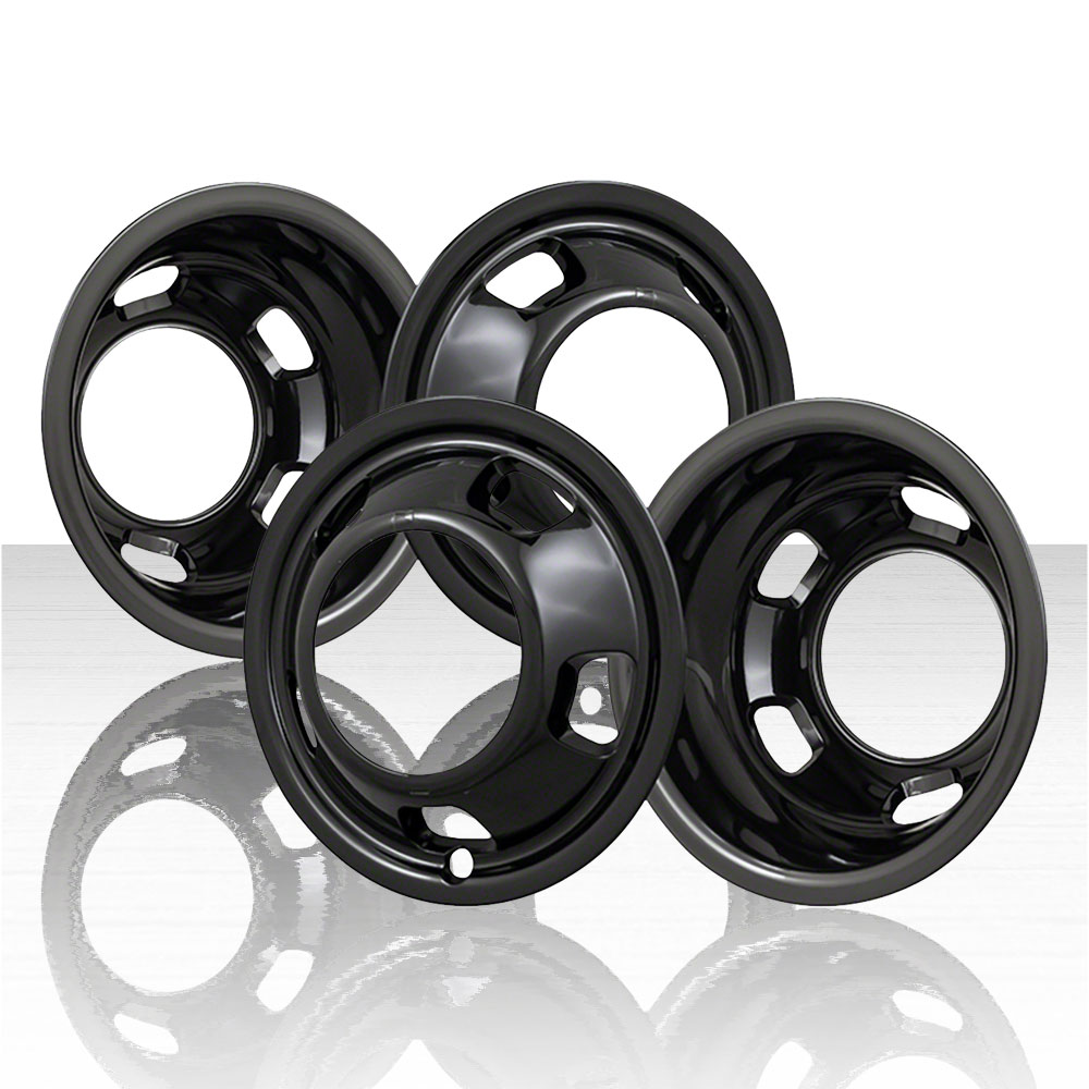 17" BLACK Dually Wheel Simulators Dual Skins Liners Covers for 0317