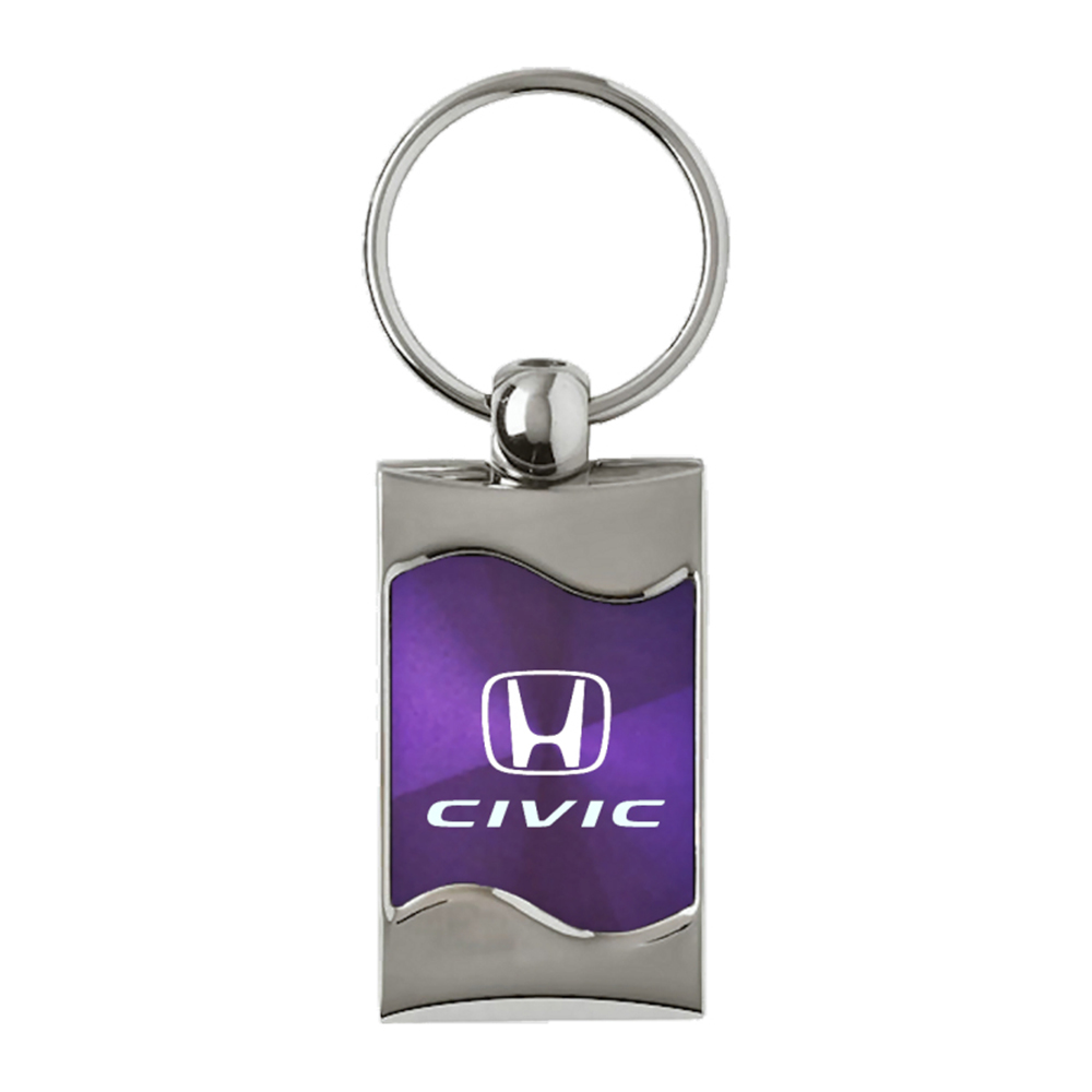 Honda Civic on Purple Rectangular Wave Keychain ...