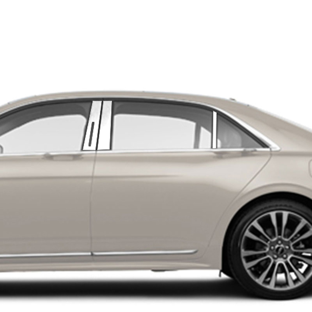 2017-2019 Lincoln Continental 4Pc Chrome Pillar Post Trim Stainless Steel Door