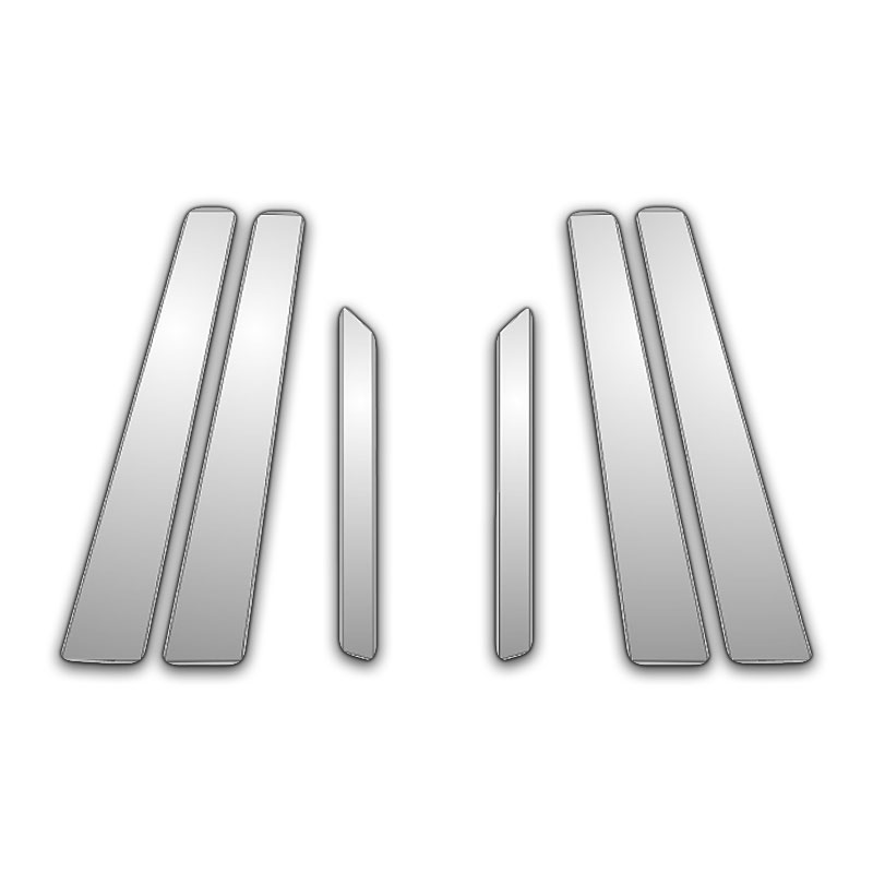 Chrome Pillar Posts for Hyundai Elantra 01-06 4dr 6pc Set Door Trim Cover Kit