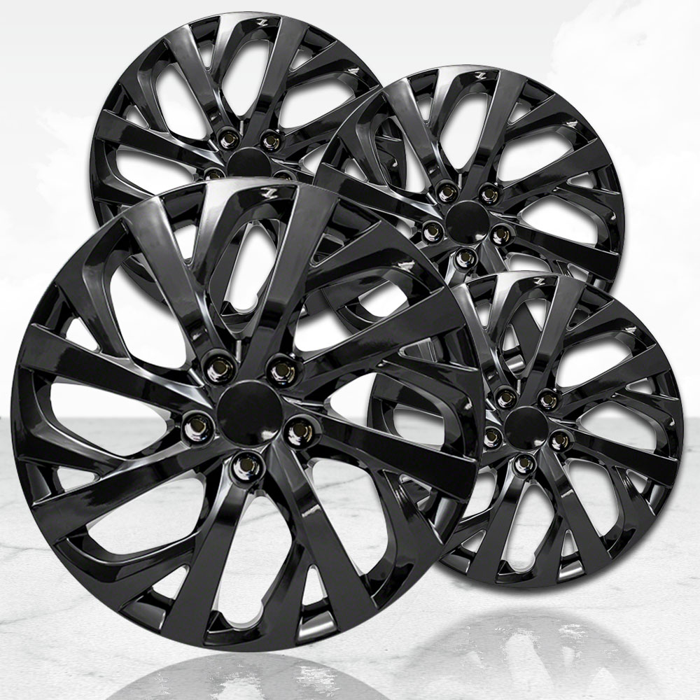 Set Of 4 Black Alloy Wheel Hub Center Caps - 61mm Diameter, For Audi & Other Rims, Easy Snap-On Installation