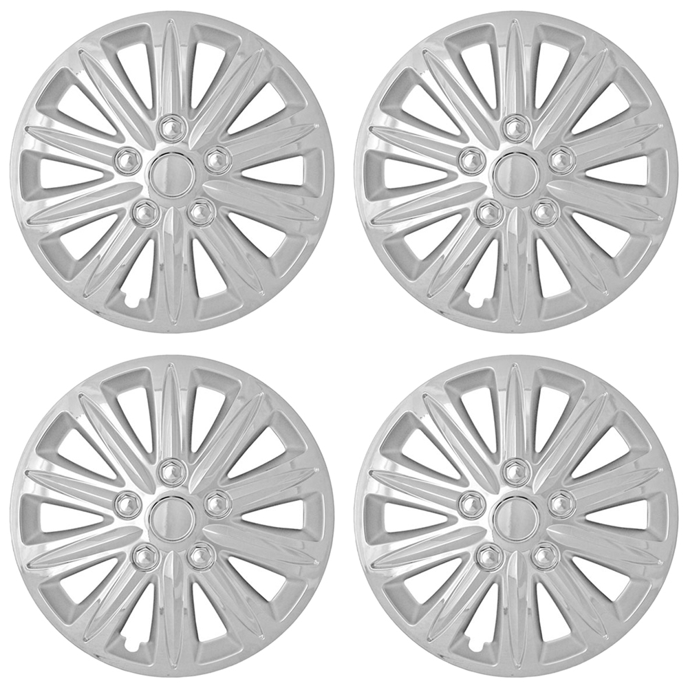 17" Chrome Set of 4 Snap On Wheel Hub Caps Trim Rings fit R17 Tire
