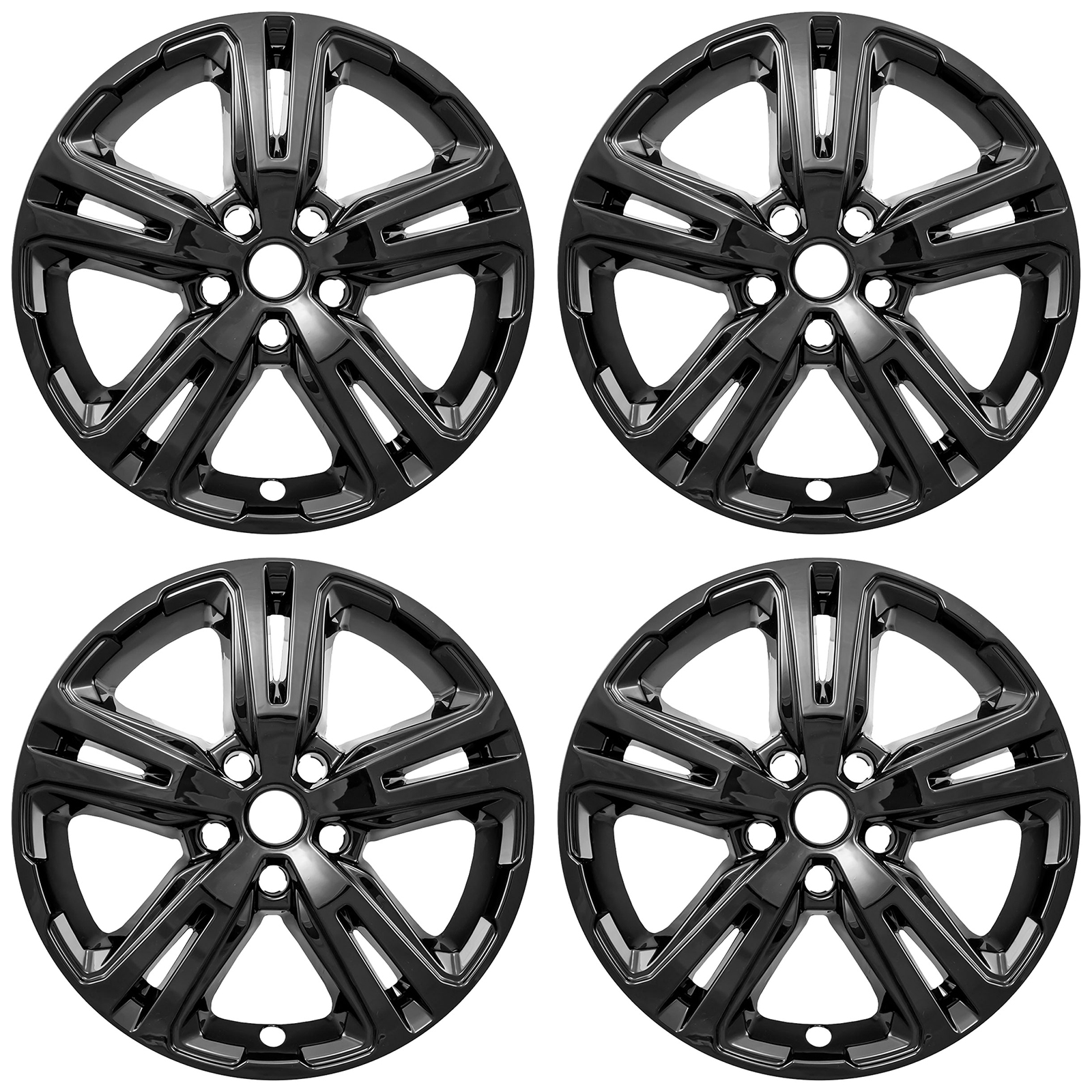4 Black Wheel Skins Hub Caps For 2018-2022 GMC Terrain SL SLE 17" Alloy Rims - Full Rim Covers