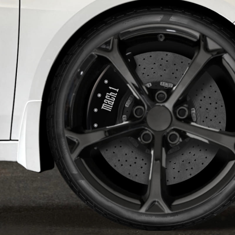 Black MGP Caliper Covers w/Mach 1 for 1997-2004 Ford Mustang