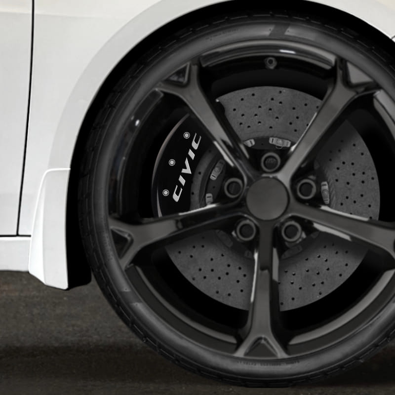 Set of 4 Blk MGP Caliper Covers w/Civic logo fits 2017-2020 Honda Civic